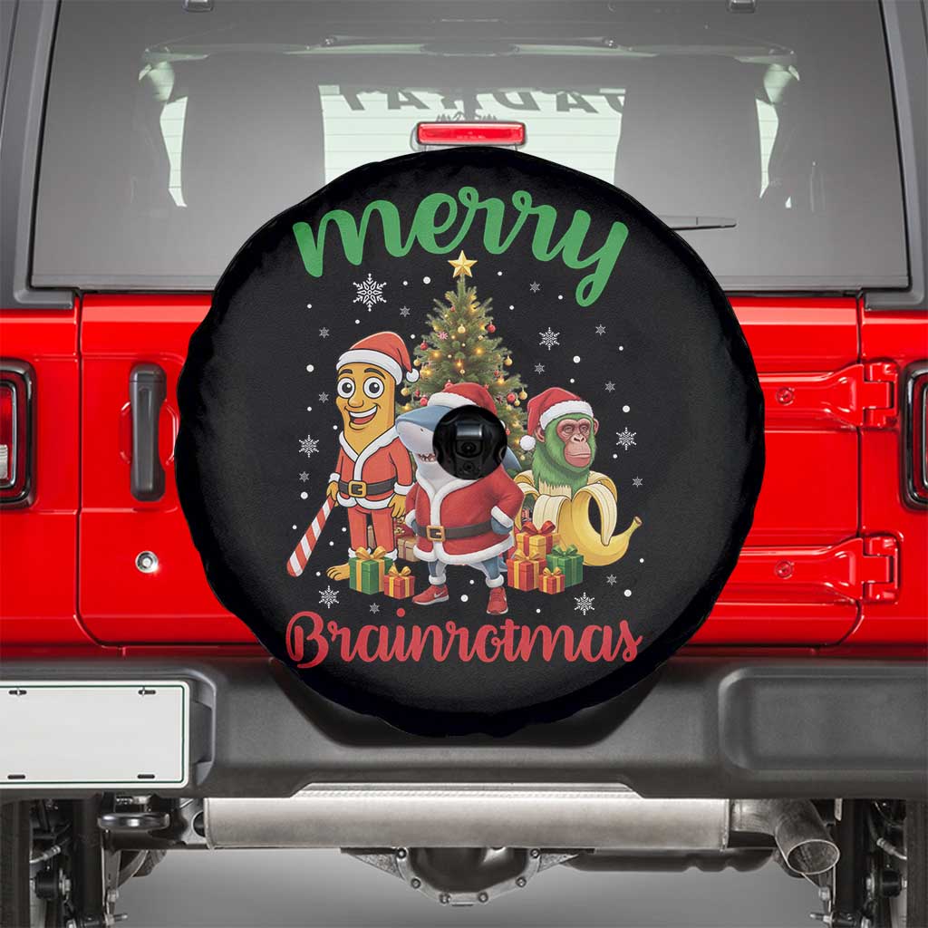 Merry Brainrotmas Spare Tire Cover Funny Italian Brainrot Meme Christmas - Wonder Print Shop