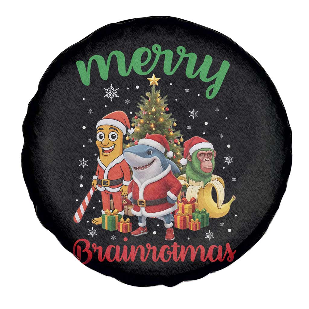 Merry Brainrotmas Spare Tire Cover Funny Italian Brainrot Meme Christmas - Wonder Print Shop