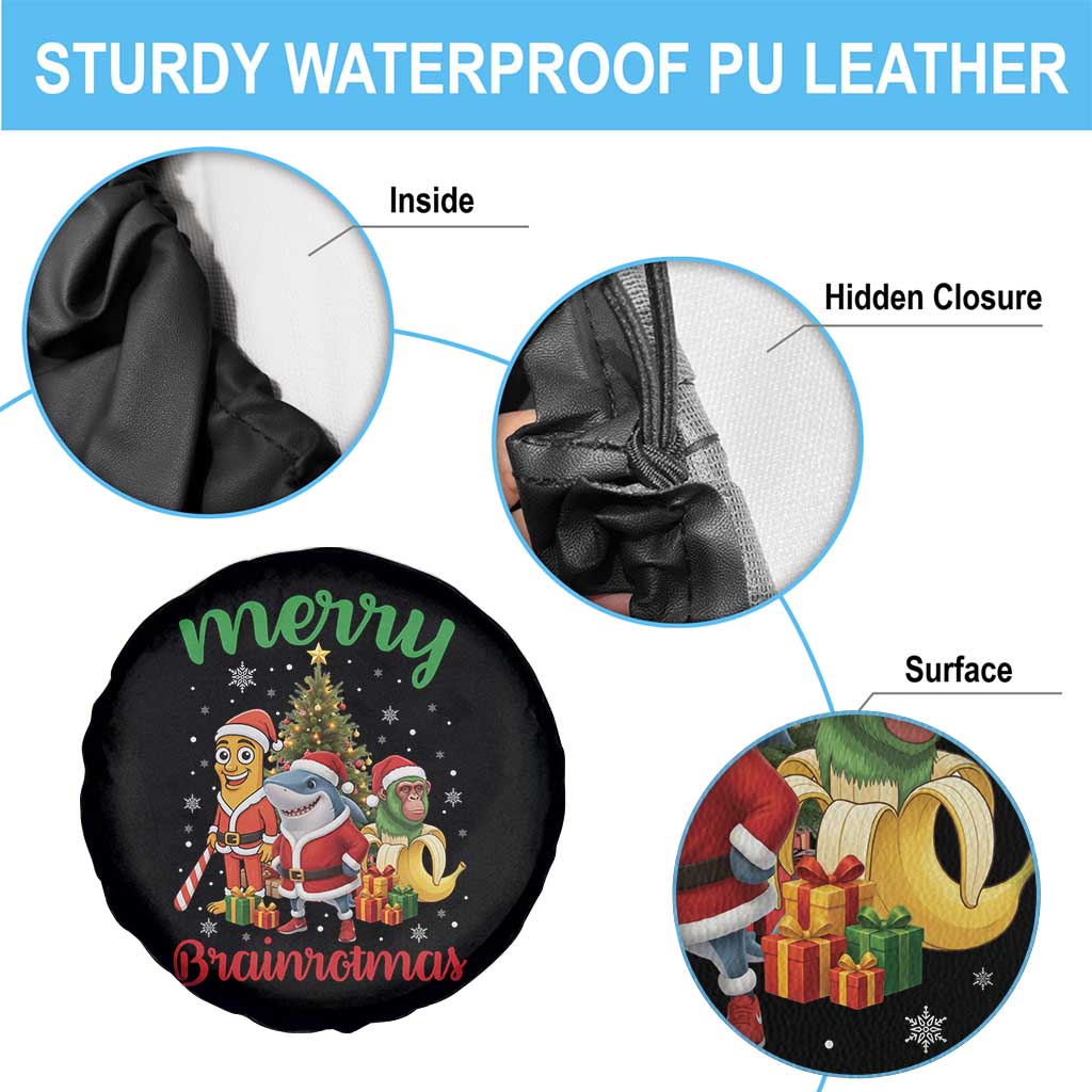Merry Brainrotmas Spare Tire Cover Funny Italian Brainrot Meme Christmas - Wonder Print Shop