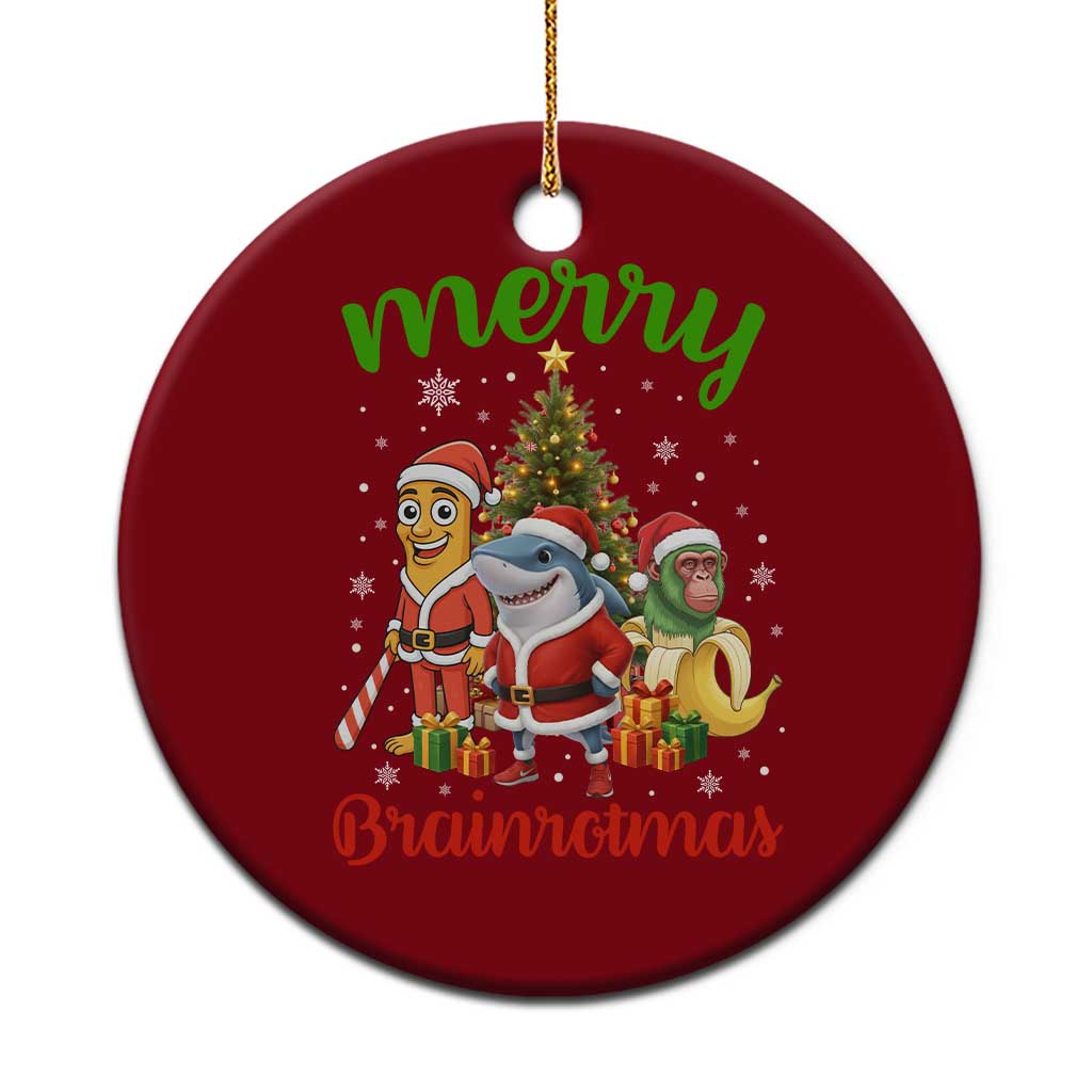 Merry Brainrotmas Ceramic Ornament Funny Italian Brainrot Meme Christmas - Wonder Print Shop