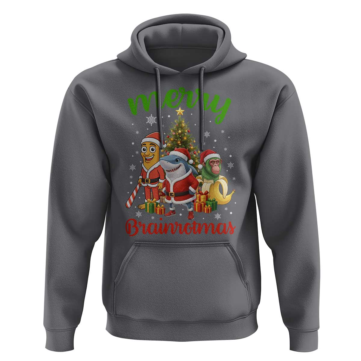 Merry Brainrotmas Hoodie Funny Italian Brainrot Meme Christmas - Wonder Print Shop