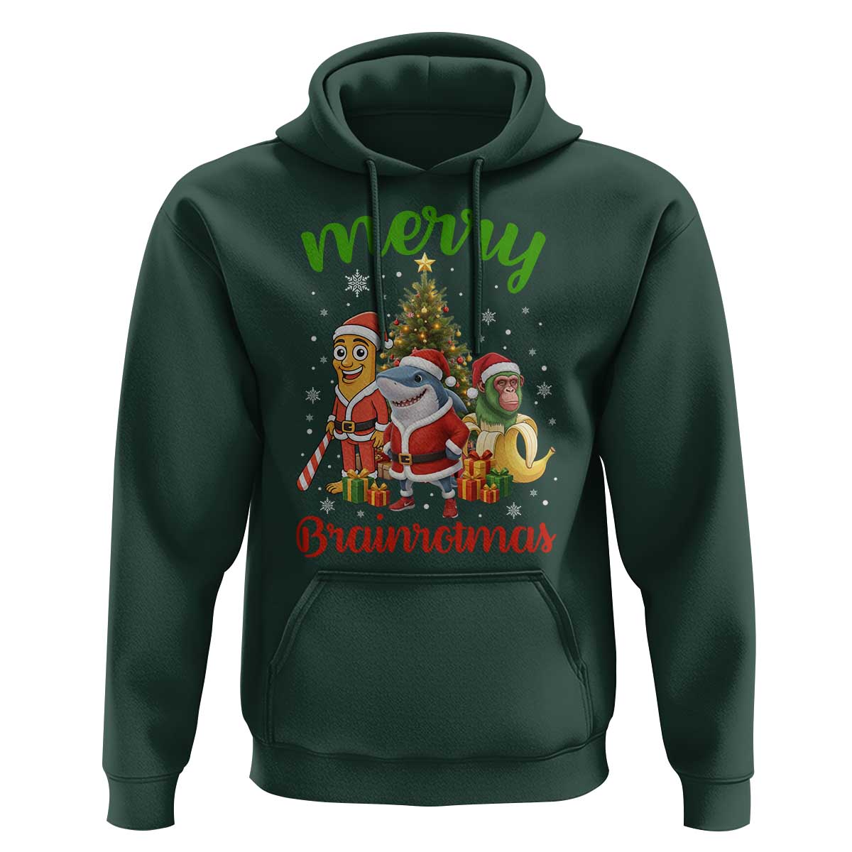 Merry Brainrotmas Hoodie Funny Italian Brainrot Meme Christmas - Wonder Print Shop