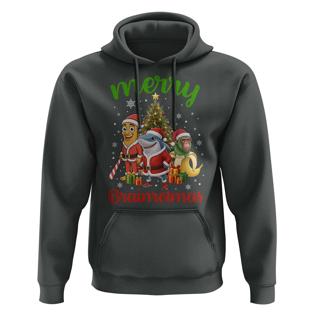 Merry Brainrotmas Hoodie Funny Italian Brainrot Meme Christmas - Wonder Print Shop