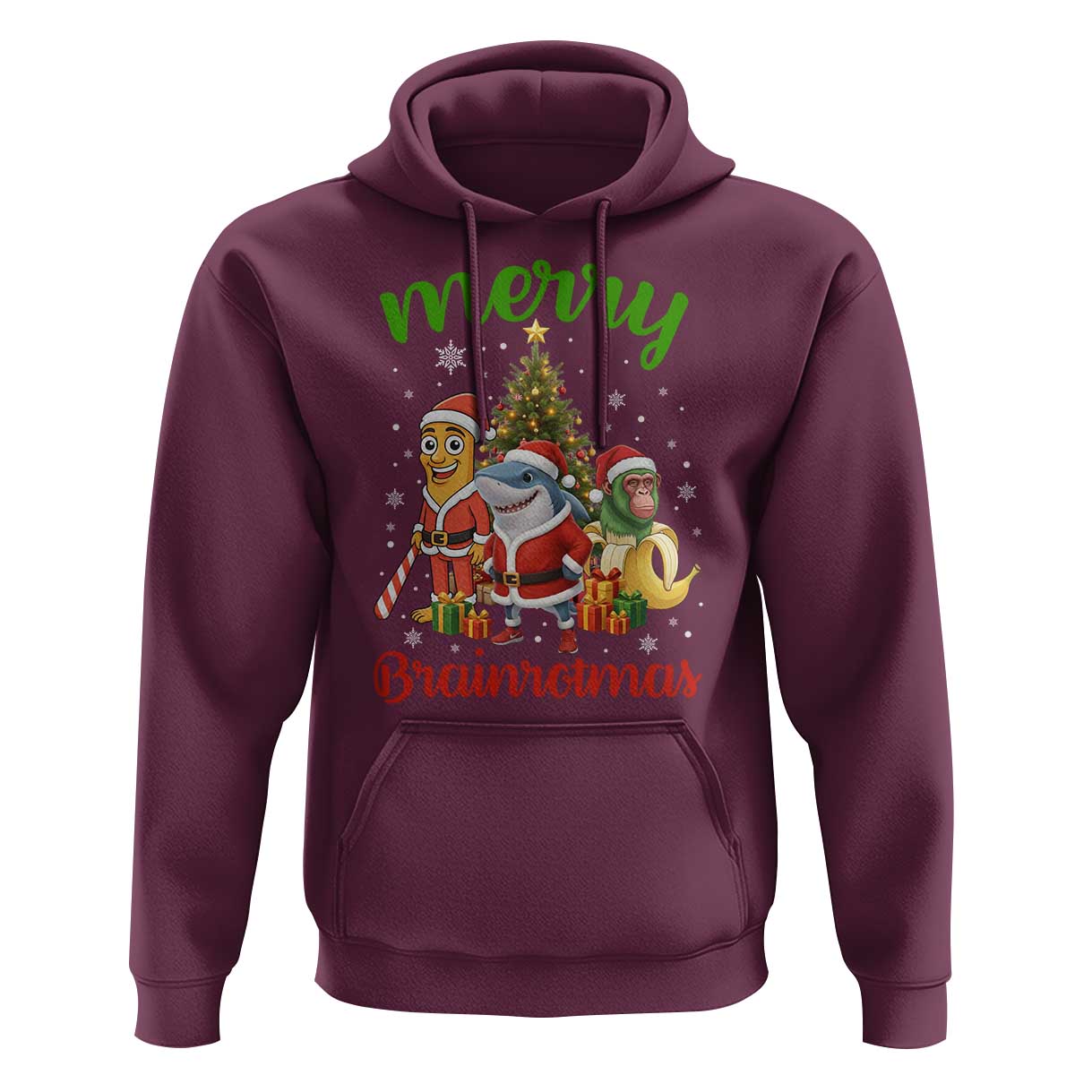 Merry Brainrotmas Hoodie Funny Italian Brainrot Meme Christmas - Wonder Print Shop