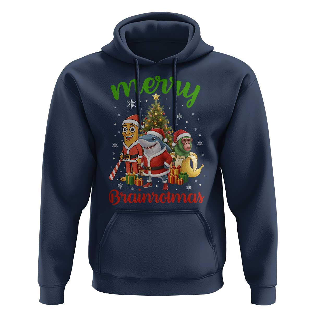 Merry Brainrotmas Hoodie Funny Italian Brainrot Meme Christmas - Wonder Print Shop