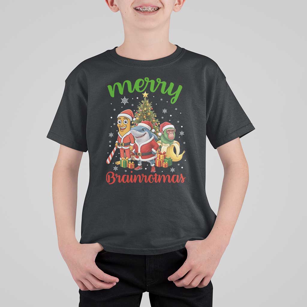 Merry Brainrotmas T Shirt For Kid Funny Italian Brainrot Meme Christmas - Wonder Print Shop