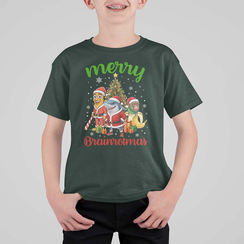 Merry Brainrotmas T Shirt For Kid Funny Italian Brainrot Meme Christmas - Wonder Print Shop