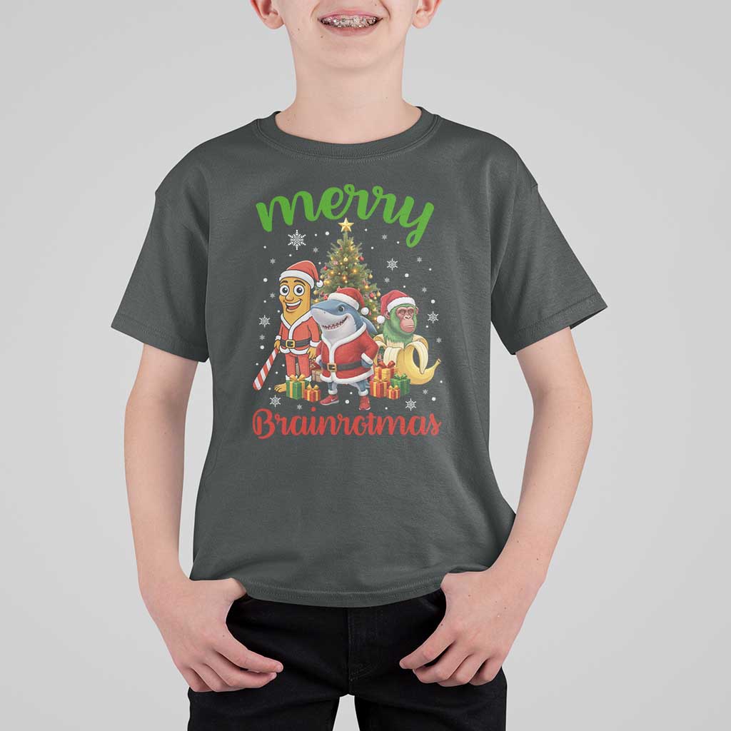 Merry Brainrotmas T Shirt For Kid Funny Italian Brainrot Meme Christmas - Wonder Print Shop