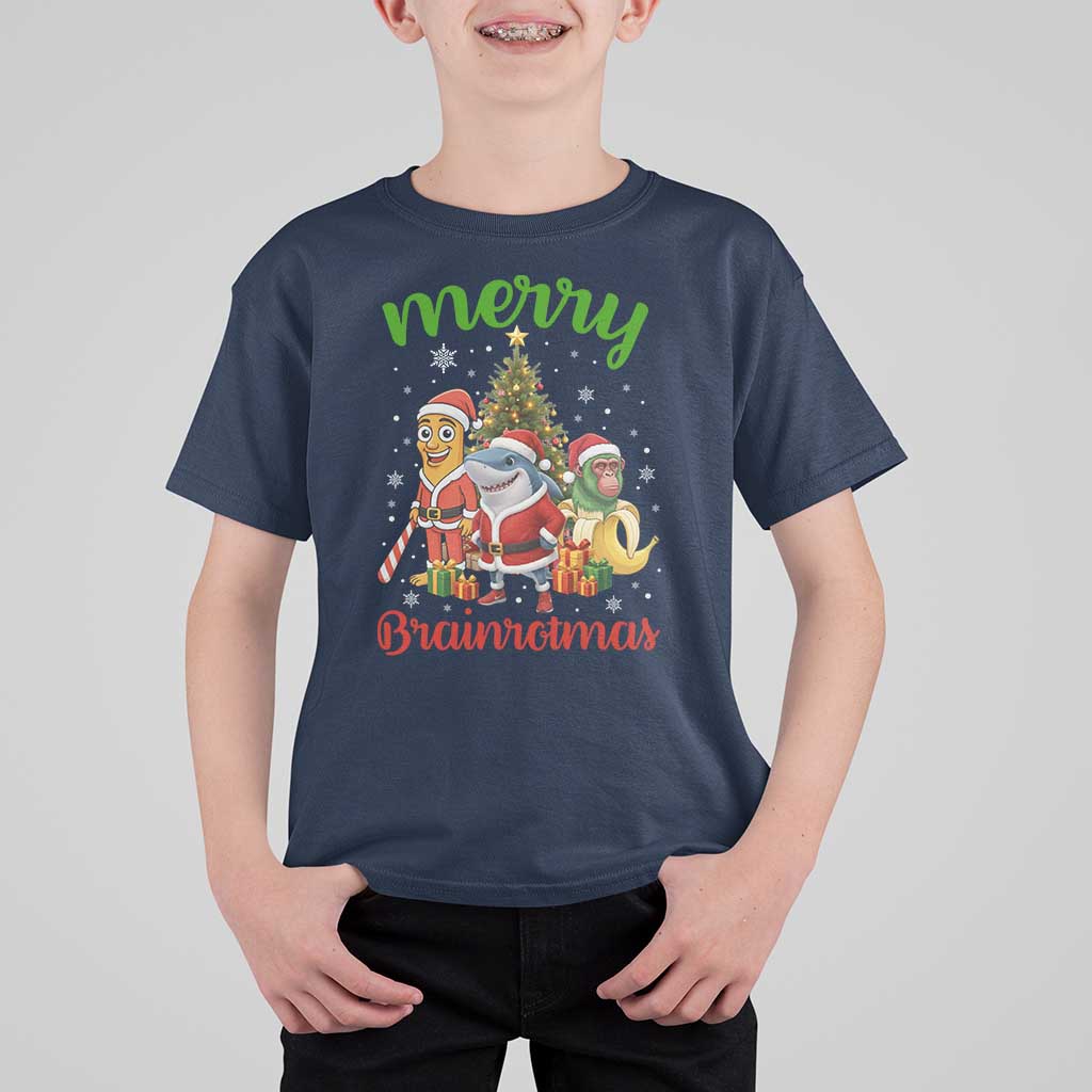 Merry Brainrotmas T Shirt For Kid Funny Italian Brainrot Meme Christmas - Wonder Print Shop
