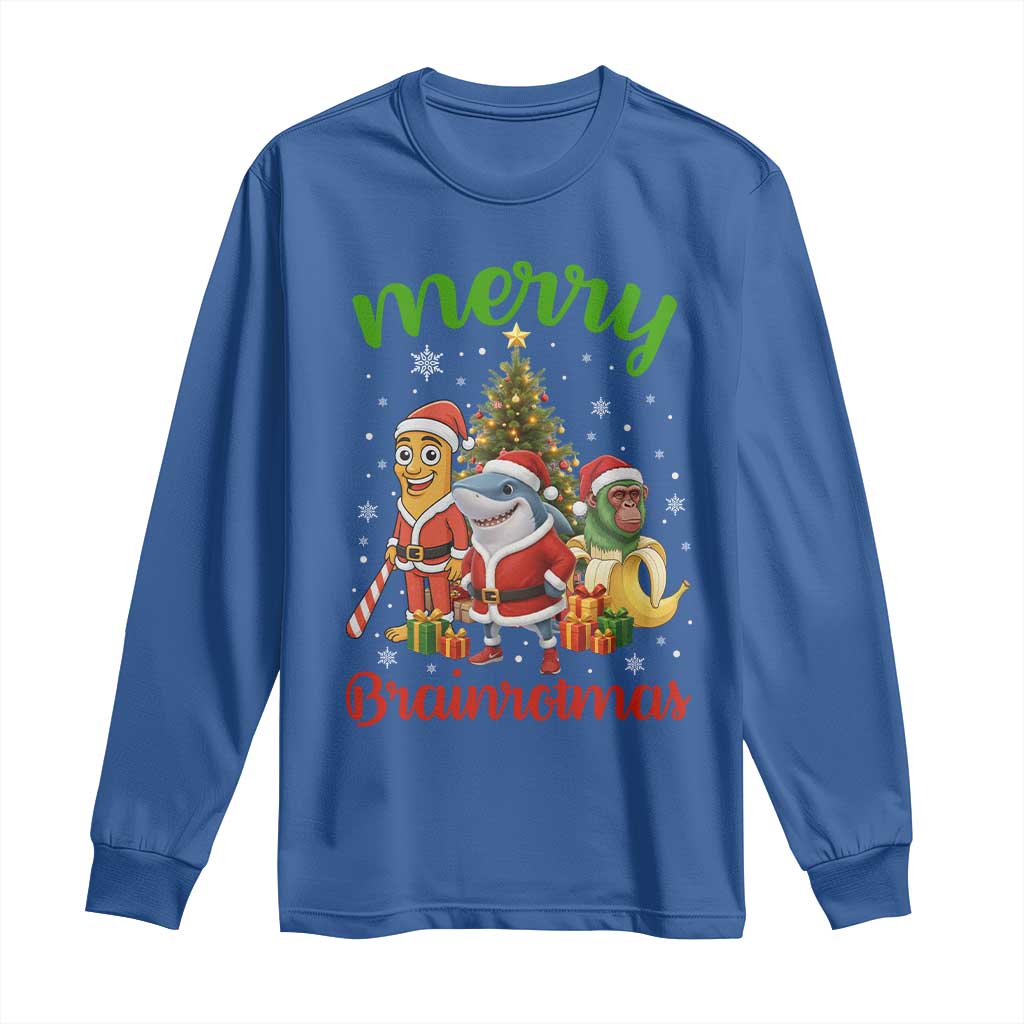 Merry Brainrotmas Long Sleeve Shirt Funny Italian Brainrot Meme Christmas - Wonder Print Shop