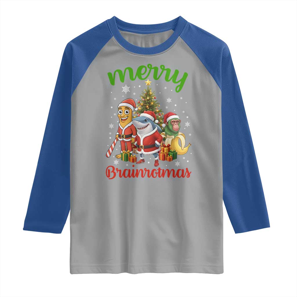 Merry Brainrotmas Raglan Shirt Funny Italian Brainrot Meme Christmas - Wonder Print Shop