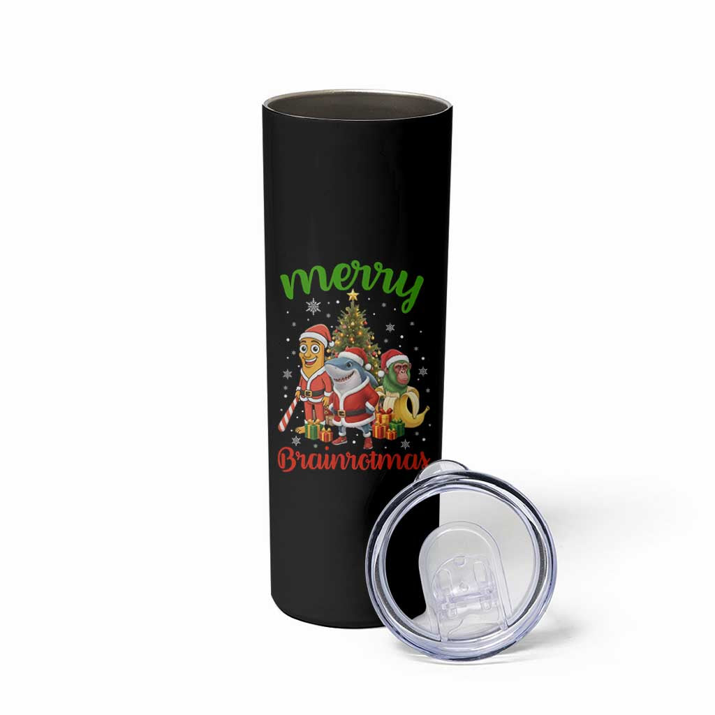 Merry Brainrotmas Skinny Tumbler Funny Italian Brainrot Meme Christmas - Wonder Print Shop