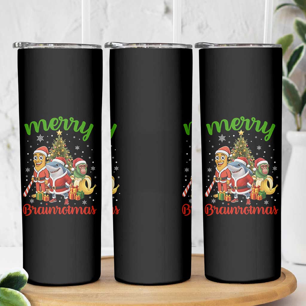 Merry Brainrotmas Skinny Tumbler Funny Italian Brainrot Meme Christmas - Wonder Print Shop
