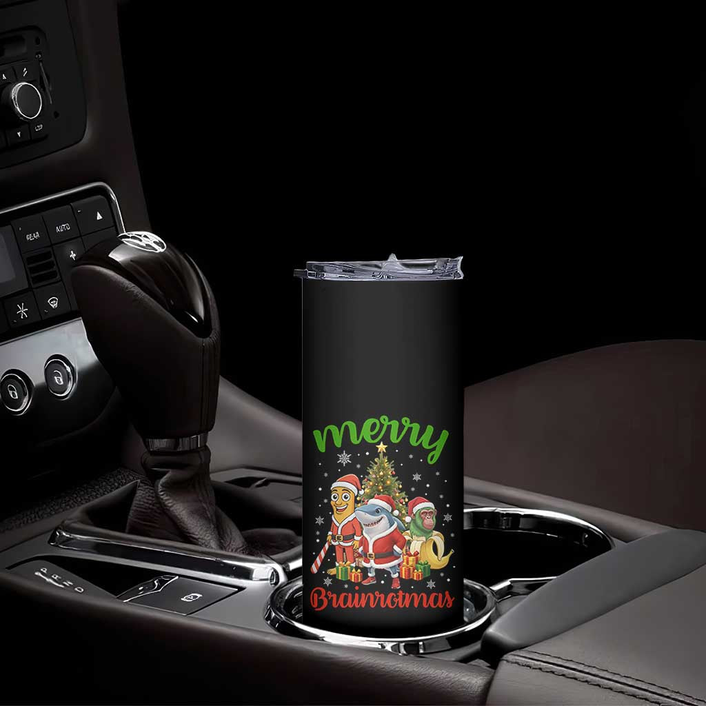 Merry Brainrotmas Skinny Tumbler Funny Italian Brainrot Meme Christmas - Wonder Print Shop