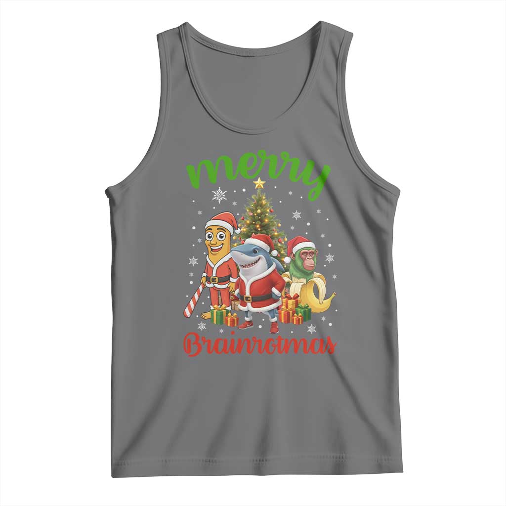 Merry Brainrotmas Tank Top Funny Italian Brainrot Meme Christmas - Wonder Print Shop