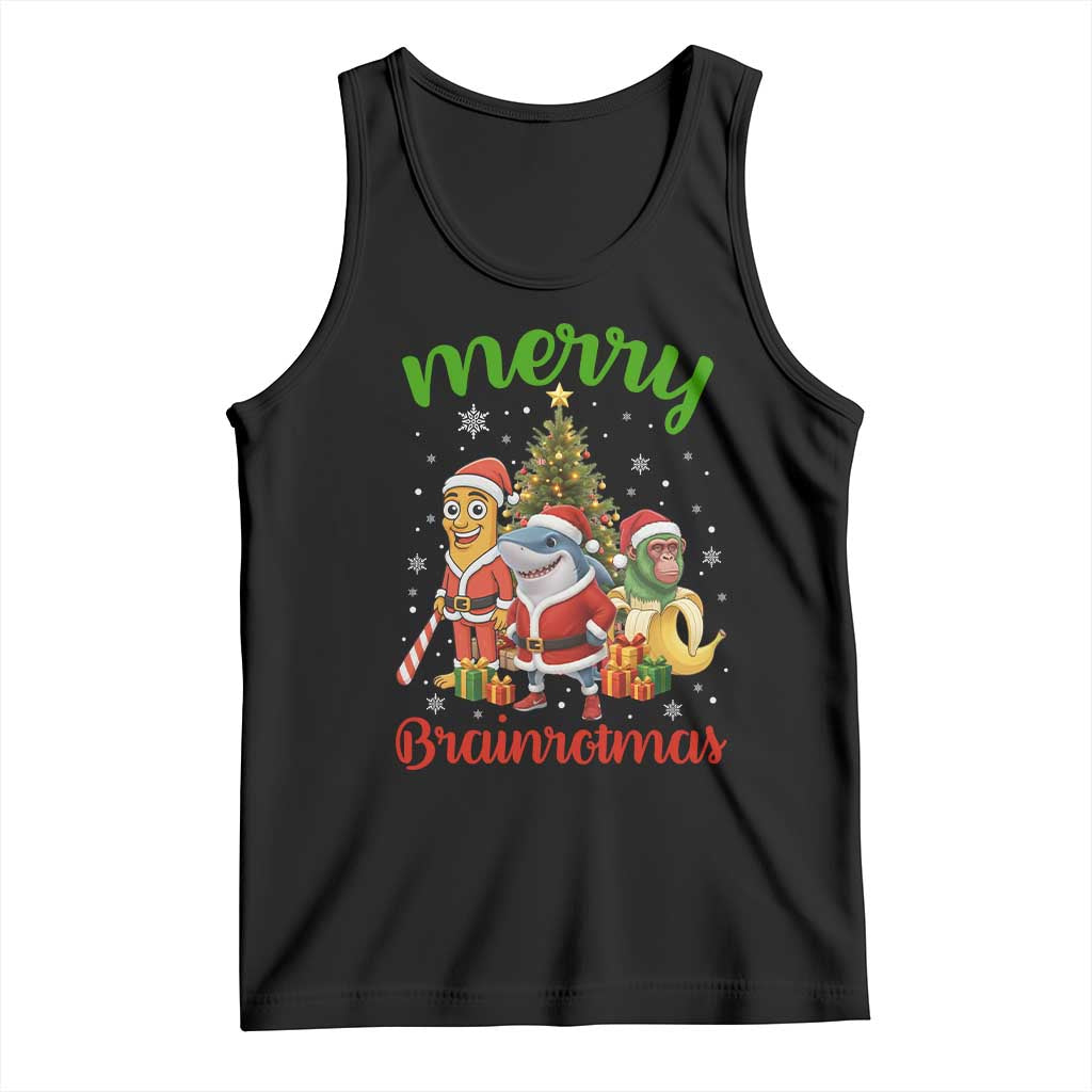 Merry Brainrotmas Tank Top Funny Italian Brainrot Meme Christmas - Wonder Print Shop