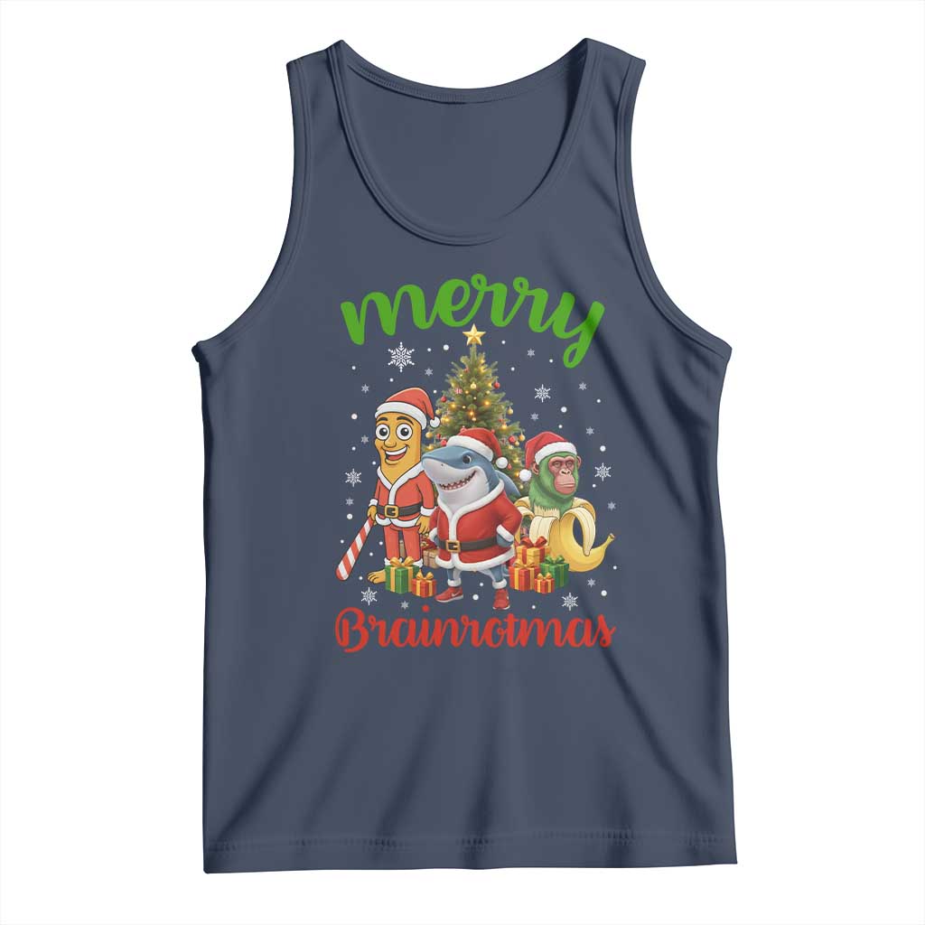 Merry Brainrotmas Tank Top Funny Italian Brainrot Meme Christmas - Wonder Print Shop