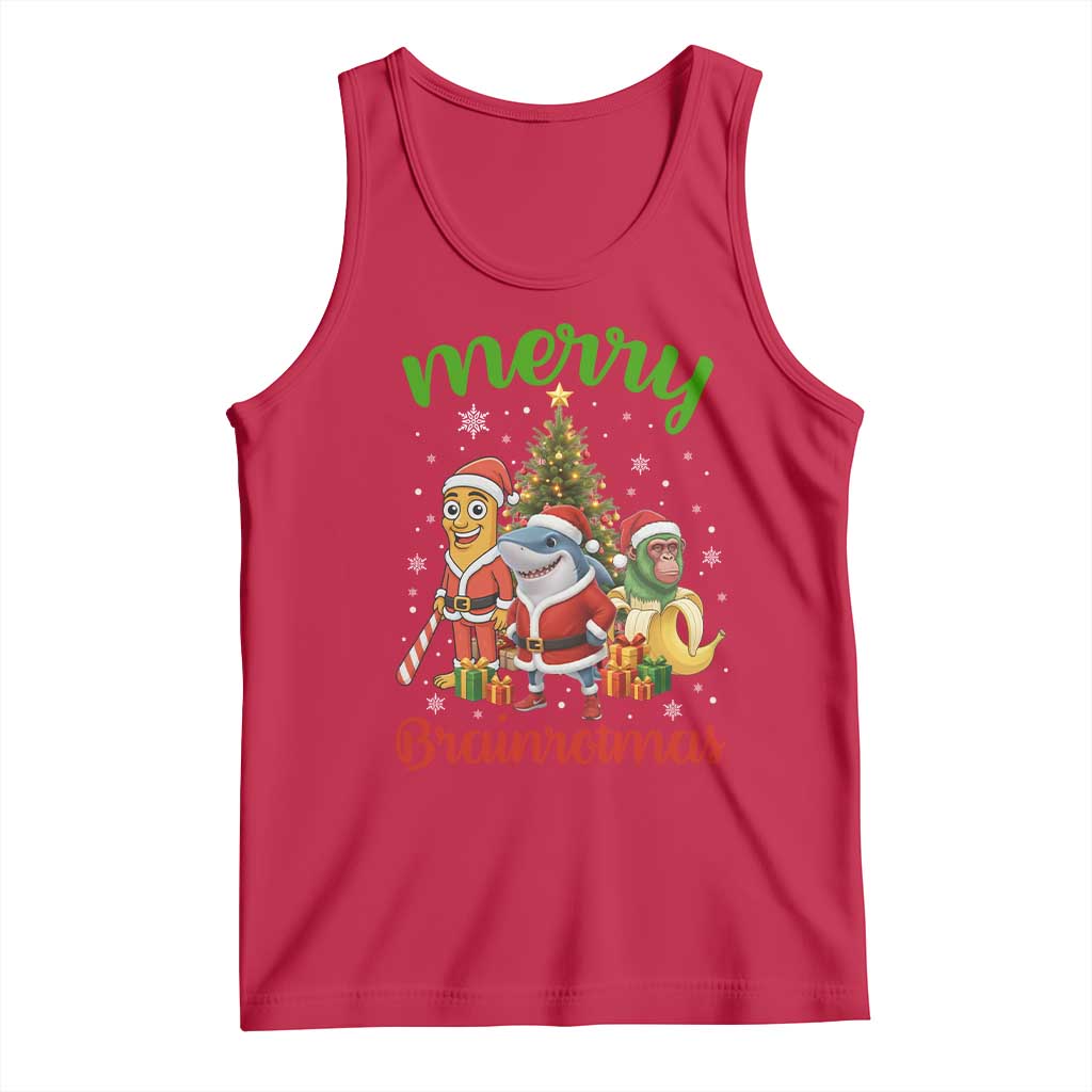 Merry Brainrotmas Tank Top Funny Italian Brainrot Meme Christmas - Wonder Print Shop