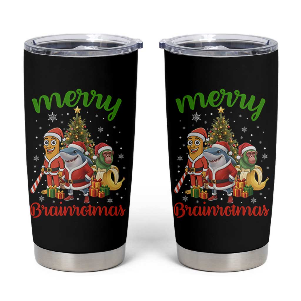 Merry Brainrotmas Tumbler Cup Funny Italian Brainrot Meme Christmas - Wonder Print Shop