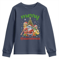 Merry Brainrotmas Youth Sweatshirt Funny Italian Brainrot Meme Christmas - Wonder Print Shop