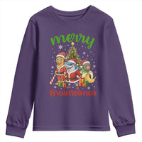 Merry Brainrotmas Youth Sweatshirt Funny Italian Brainrot Meme Christmas - Wonder Print Shop