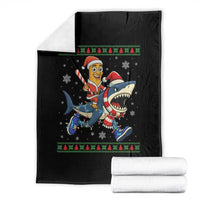 Funny Tung Tung Sahur Riding Tralala Throw Blanket Ugly Chritstmas Italian Brainrot Meme - Wonder Print Shop