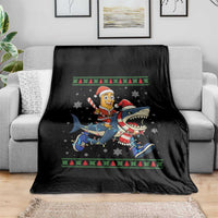 Funny Tung Tung Sahur Riding Tralala Throw Blanket Ugly Chritstmas Italian Brainrot Meme - Wonder Print Shop