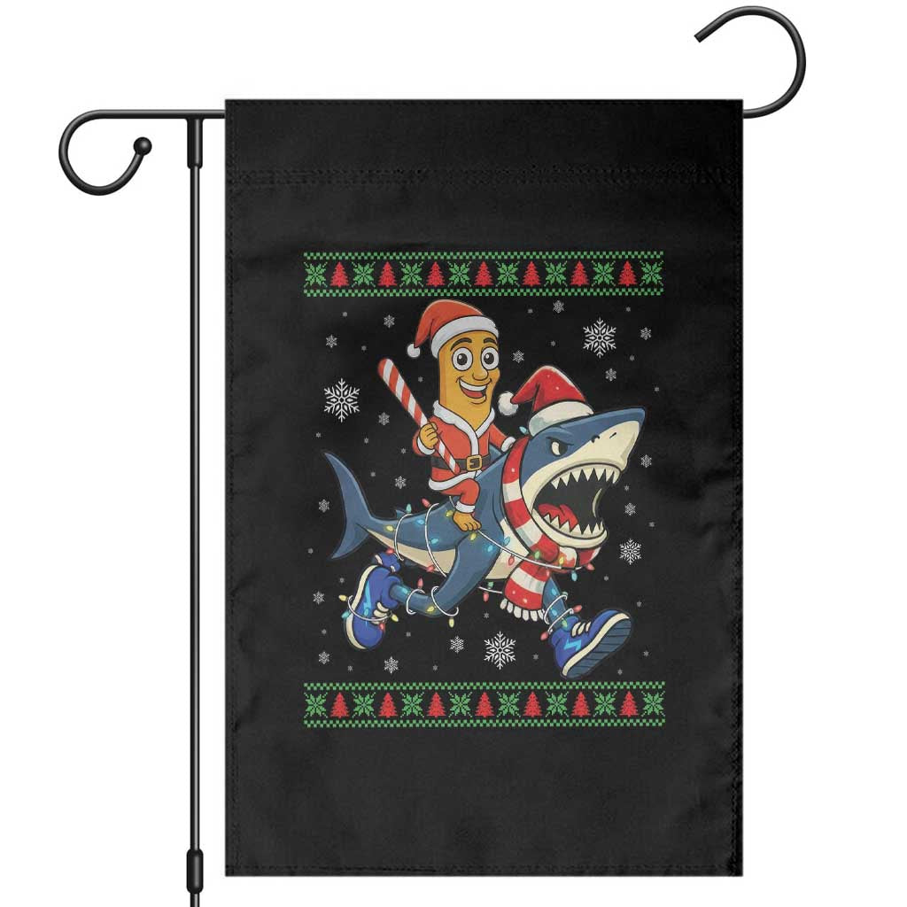 Funny Tung Tung Sahur Riding Tralala Garden Flag Ugly Chritstmas Italian Brainrot Meme - Wonder Print Shop