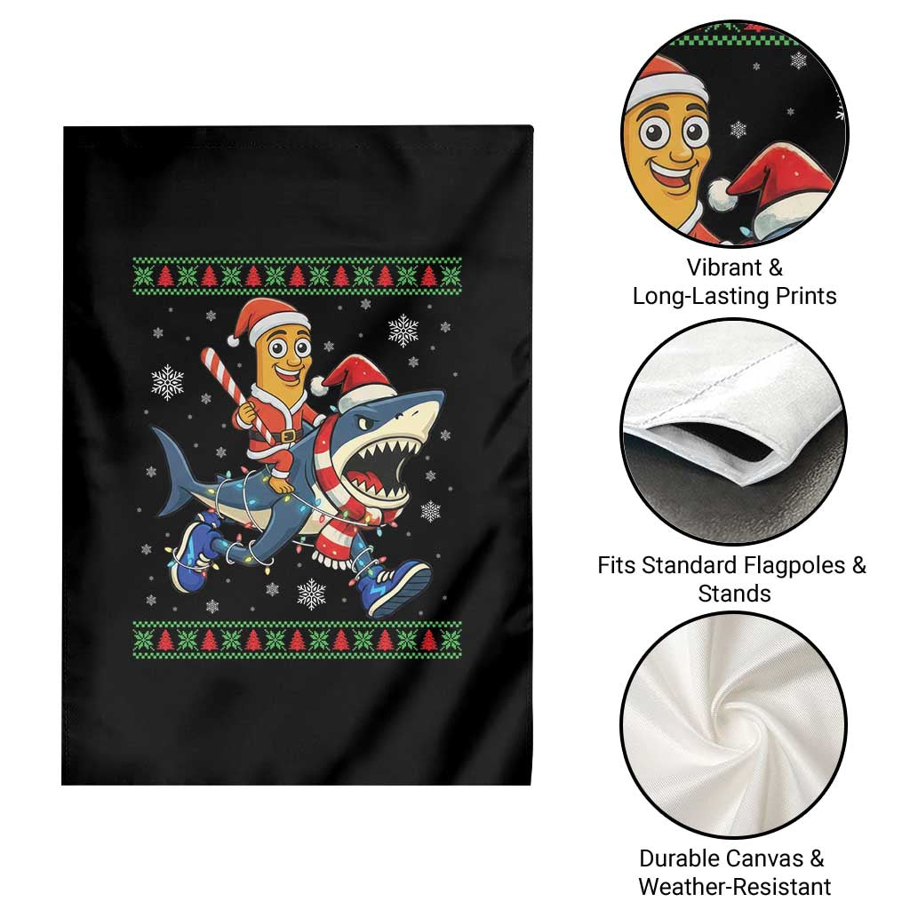 Funny Tung Tung Sahur Riding Tralala Garden Flag Ugly Chritstmas Italian Brainrot Meme - Wonder Print Shop