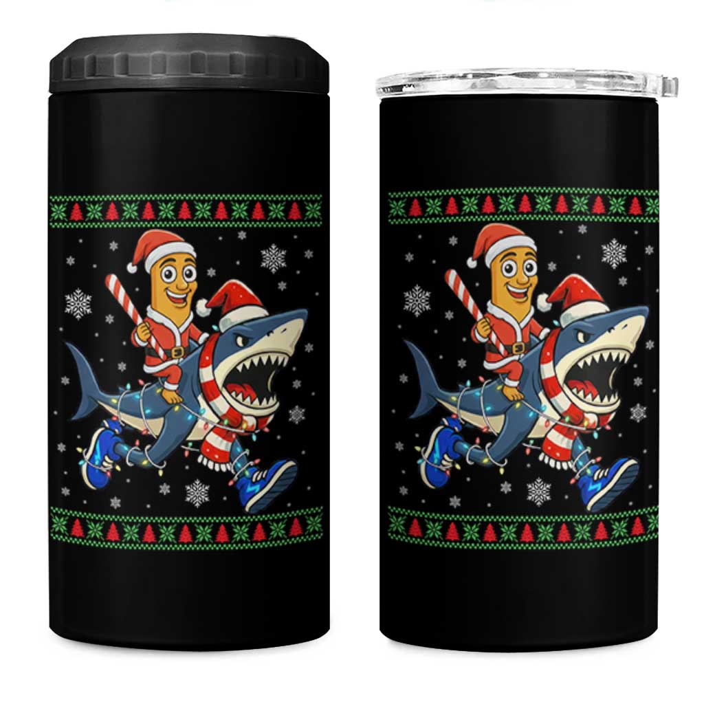 Funny Tung Tung Sahur Riding Tralala 4 in 1 Can Cooler Tumbler Ugly Chritstmas Italian Brainrot Meme - Wonder Print Shop