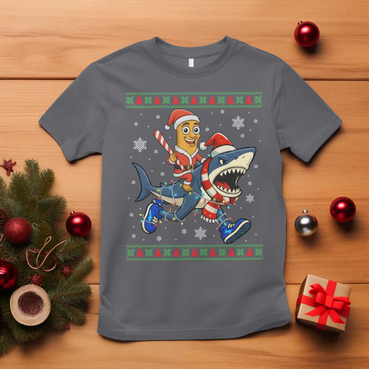 Funny Tung Tung Sahur Riding Tralala T Shirt Ugly Chritstmas Italian Brainrot Meme - Wonder Print Shop