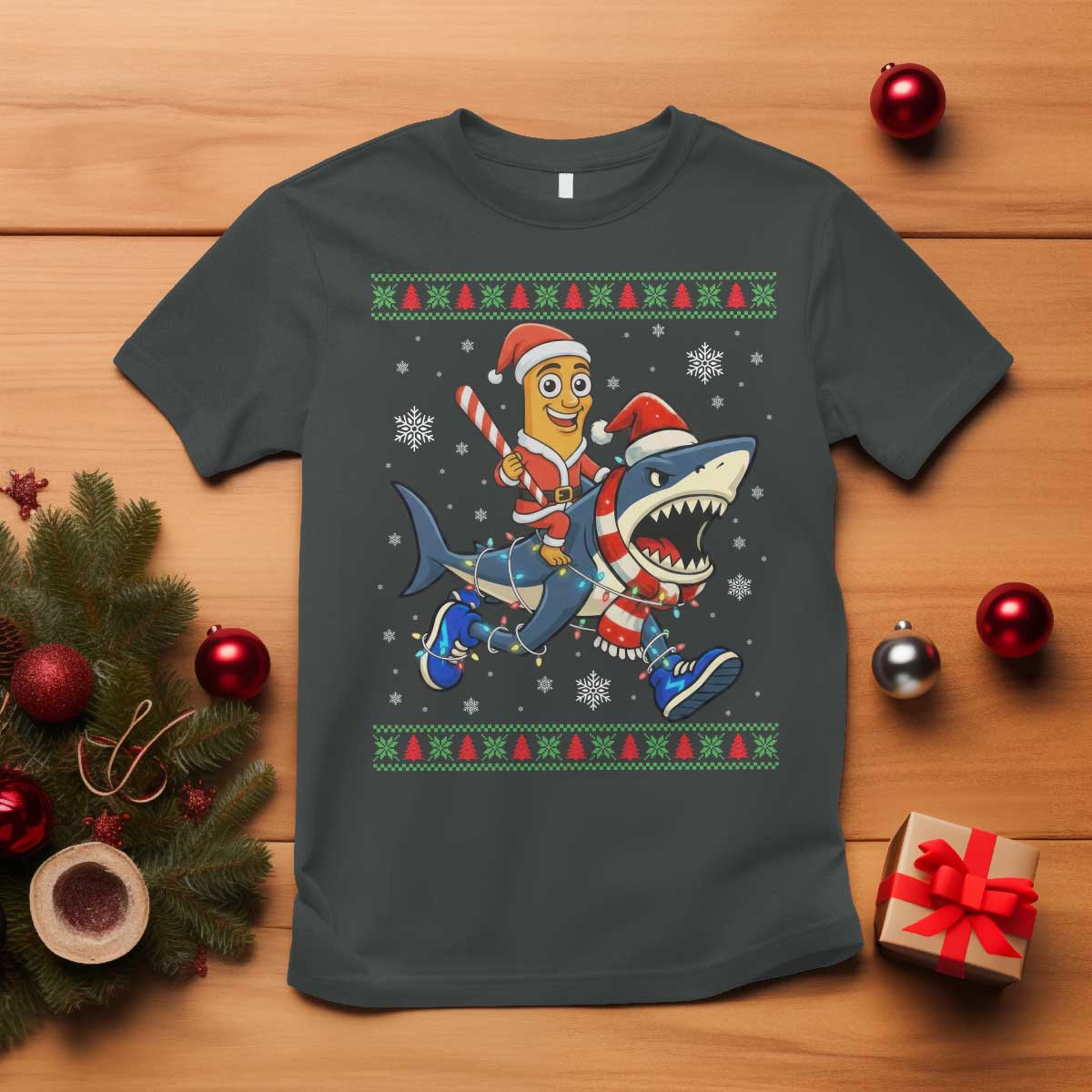 Funny Tung Tung Sahur Riding Tralala T Shirt Ugly Chritstmas Italian Brainrot Meme - Wonder Print Shop