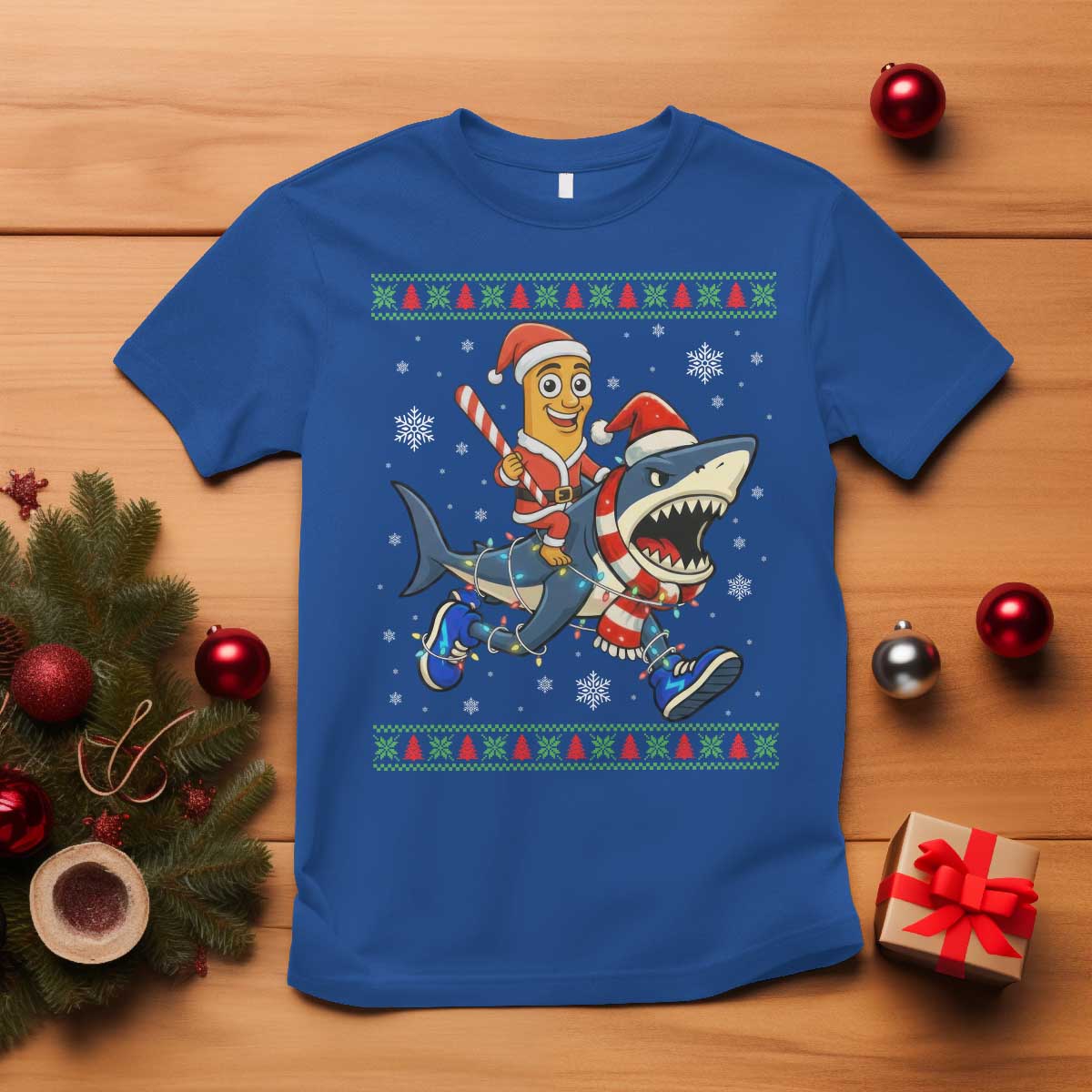 Funny Tung Tung Sahur Riding Tralala T Shirt Ugly Chritstmas Italian Brainrot Meme - Wonder Print Shop