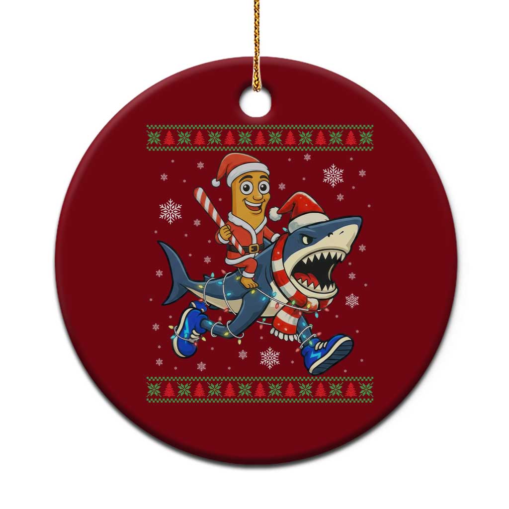 Funny Tung Tung Sahur Riding Tralala Ceramic Ornament Ugly Chritstmas Italian Brainrot Meme - Wonder Print Shop