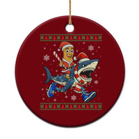 Funny Tung Tung Sahur Riding Tralala Ceramic Ornament Ugly Chritstmas Italian Brainrot Meme - Wonder Print Shop