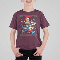 Funny Tung Tung Sahur Riding Tralala T Shirt For Kid Ugly Chritstmas Italian Brainrot Meme - Wonder Print Shop