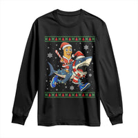 Funny Tung Tung Sahur Riding Tralala Long Sleeve Shirt Ugly Chritstmas Italian Brainrot Meme - Wonder Print Shop