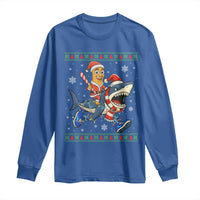 Funny Tung Tung Sahur Riding Tralala Long Sleeve Shirt Ugly Chritstmas Italian Brainrot Meme - Wonder Print Shop
