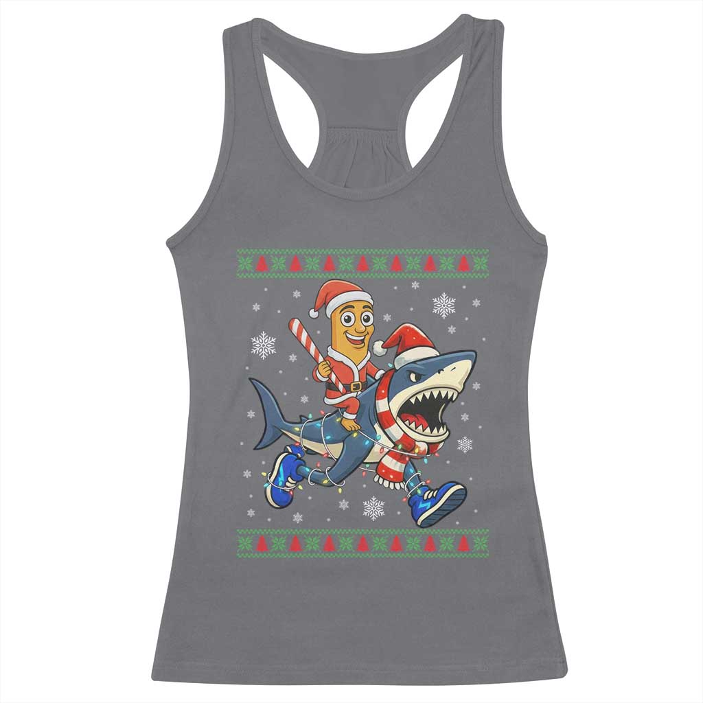 Funny Tung Tung Sahur Riding Tralala Racerback Tank Top Ugly Chritstmas Italian Brainrot Meme - Wonder Print Shop