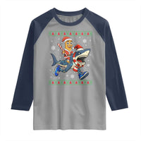 Funny Tung Tung Sahur Riding Tralala Raglan Shirt Ugly Chritstmas Italian Brainrot Meme - Wonder Print Shop