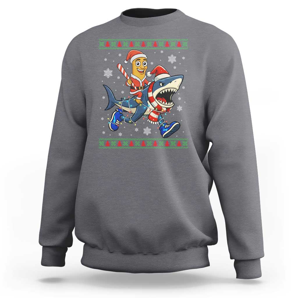 Funny Tung Tung Sahur Riding Tralala Sweatshirt Ugly Chritstmas Italian Brainrot Meme - Wonder Print Shop
