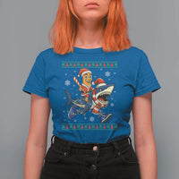 Funny Tung Tung Sahur Riding Tralala T Shirt For Women Ugly Chritstmas Italian Brainrot Meme - Wonder Print Shop