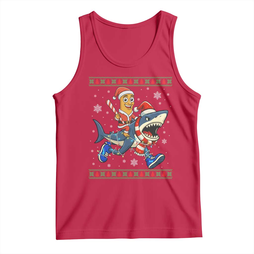 Funny Tung Tung Sahur Riding Tralala Tank Top Ugly Chritstmas Italian Brainrot Meme - Wonder Print Shop