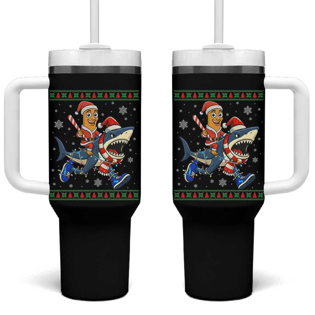 Funny Tung Tung Sahur Riding Tralala Tumbler With Handle Ugly Chritstmas Italian Brainrot Meme - Wonder Print Shop