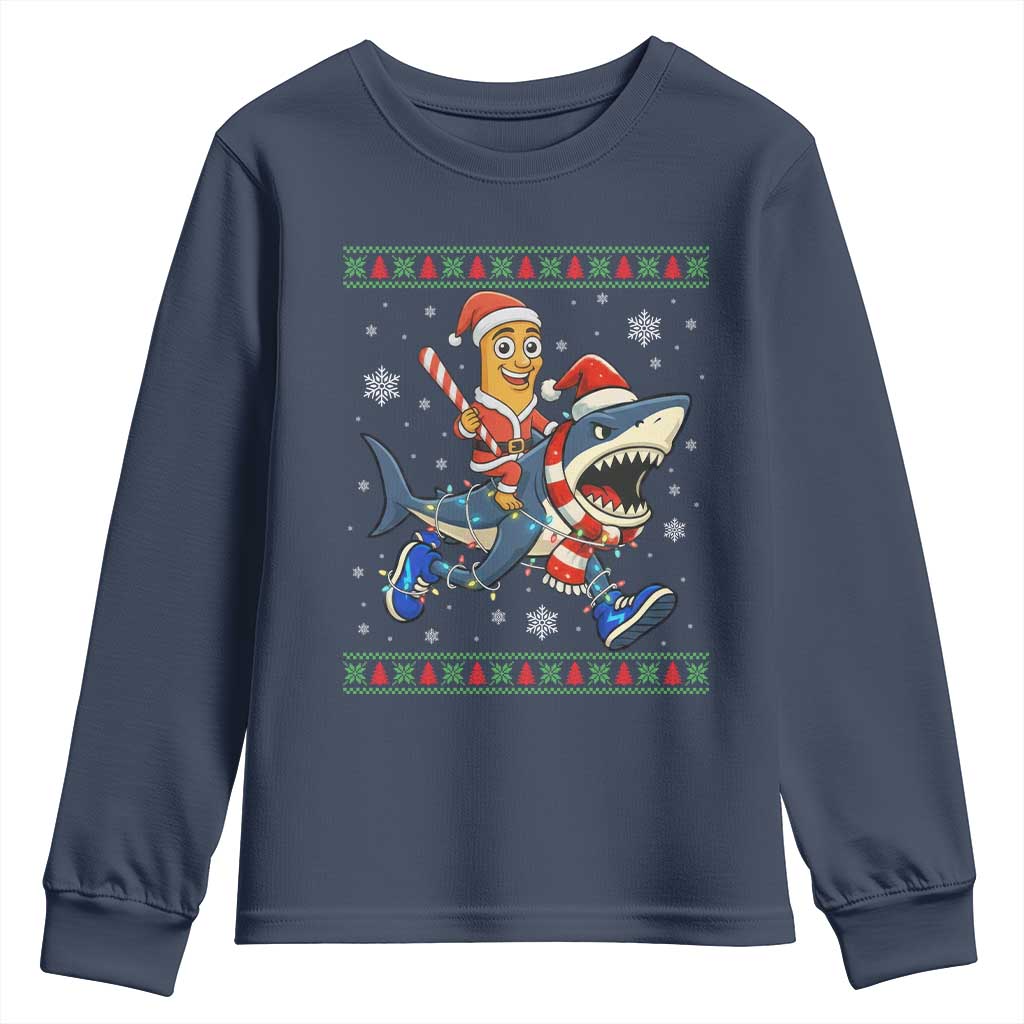 Funny Tung Tung Sahur Riding Tralala Youth Sweatshirt Ugly Chritstmas Italian Brainrot Meme - Wonder Print Shop