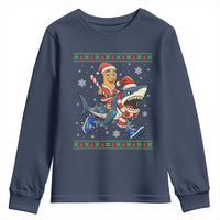 Funny Tung Tung Sahur Riding Tralala Youth Sweatshirt Ugly Chritstmas Italian Brainrot Meme - Wonder Print Shop