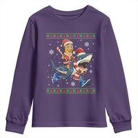 Funny Tung Tung Sahur Riding Tralala Youth Sweatshirt Ugly Chritstmas Italian Brainrot Meme - Wonder Print Shop