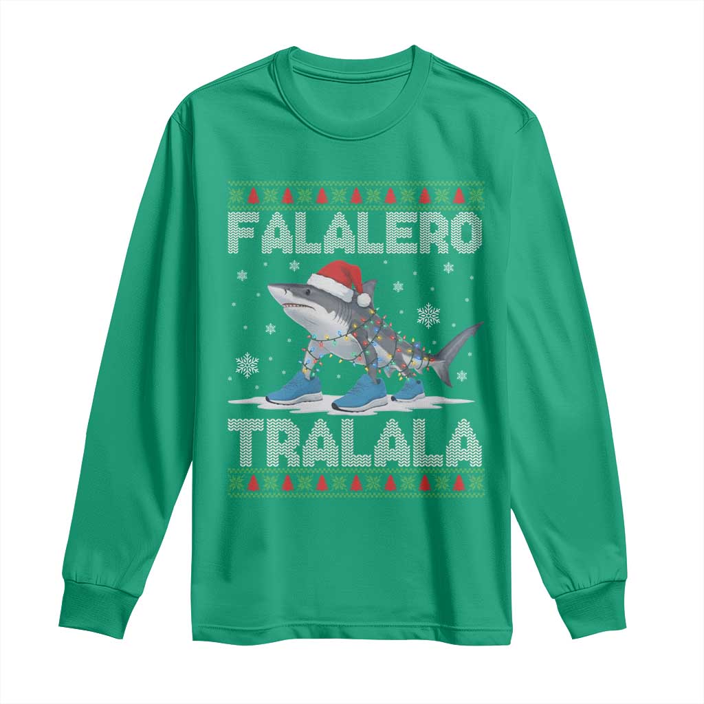 Falalero Tralala Italian Brainrot Meme Christmas Long Sleeve Shirt Funny Gen Z Alpha Ugly Xmas Gift - Wonder Print Shop