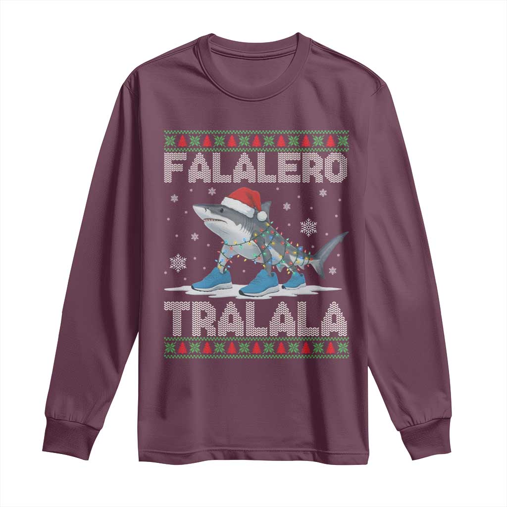 Falalero Tralala Italian Brainrot Meme Christmas Long Sleeve Shirt Funny Gen Z Alpha Ugly Xmas Gift - Wonder Print Shop