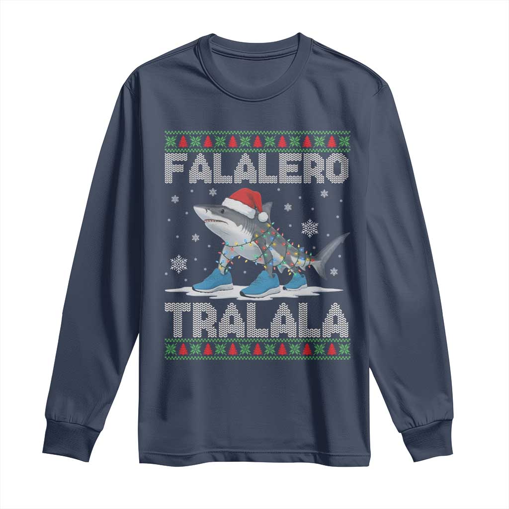 Falalero Tralala Italian Brainrot Meme Christmas Long Sleeve Shirt Funny Gen Z Alpha Ugly Xmas Gift - Wonder Print Shop